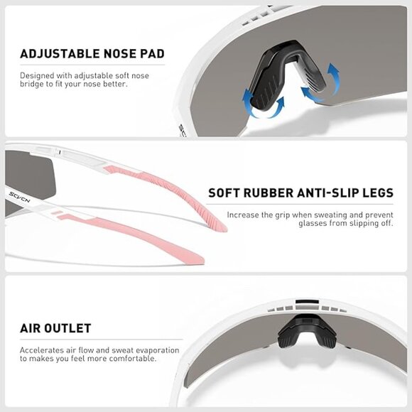 Pink Women Sunglasses, UV400 - Running - MTB - Picture 4 of 6